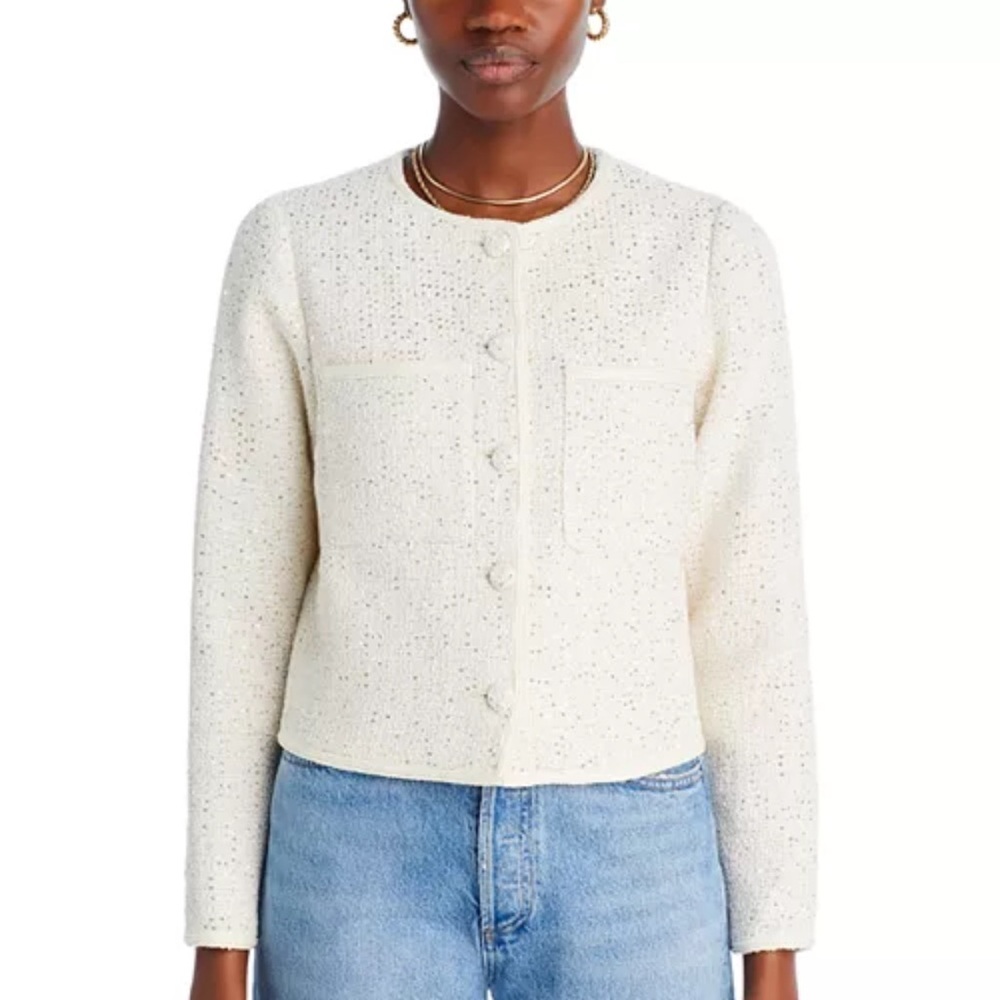 Sequined Boxy Jacket NWT | AQUA - Picture 6 of 9